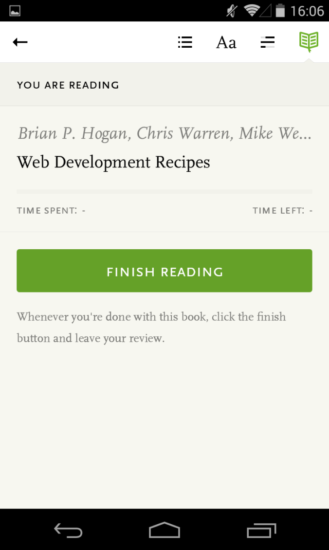 Readmill for Android - Finish reading